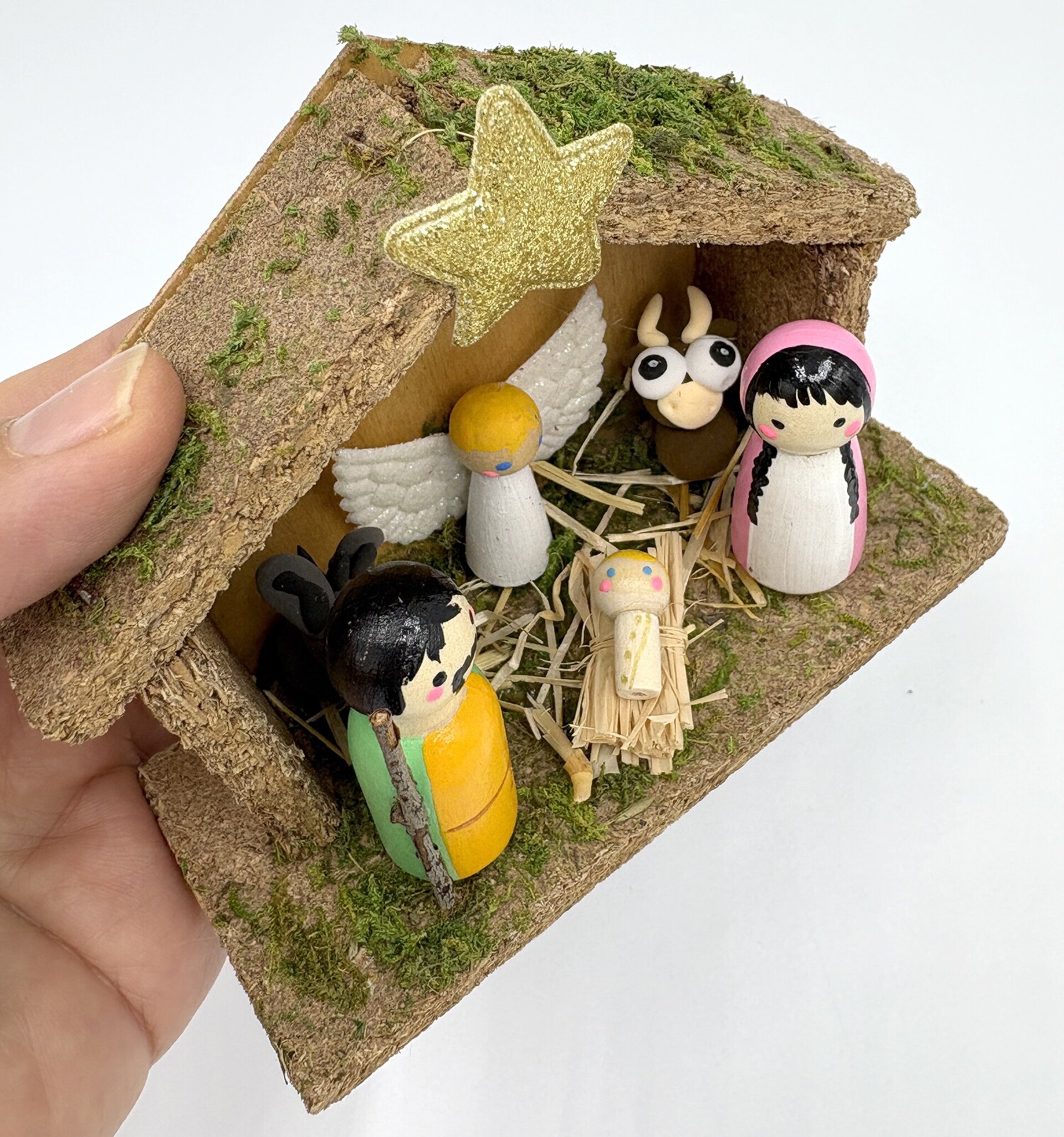 Mini Pesebres madera con imán de nevera - 7