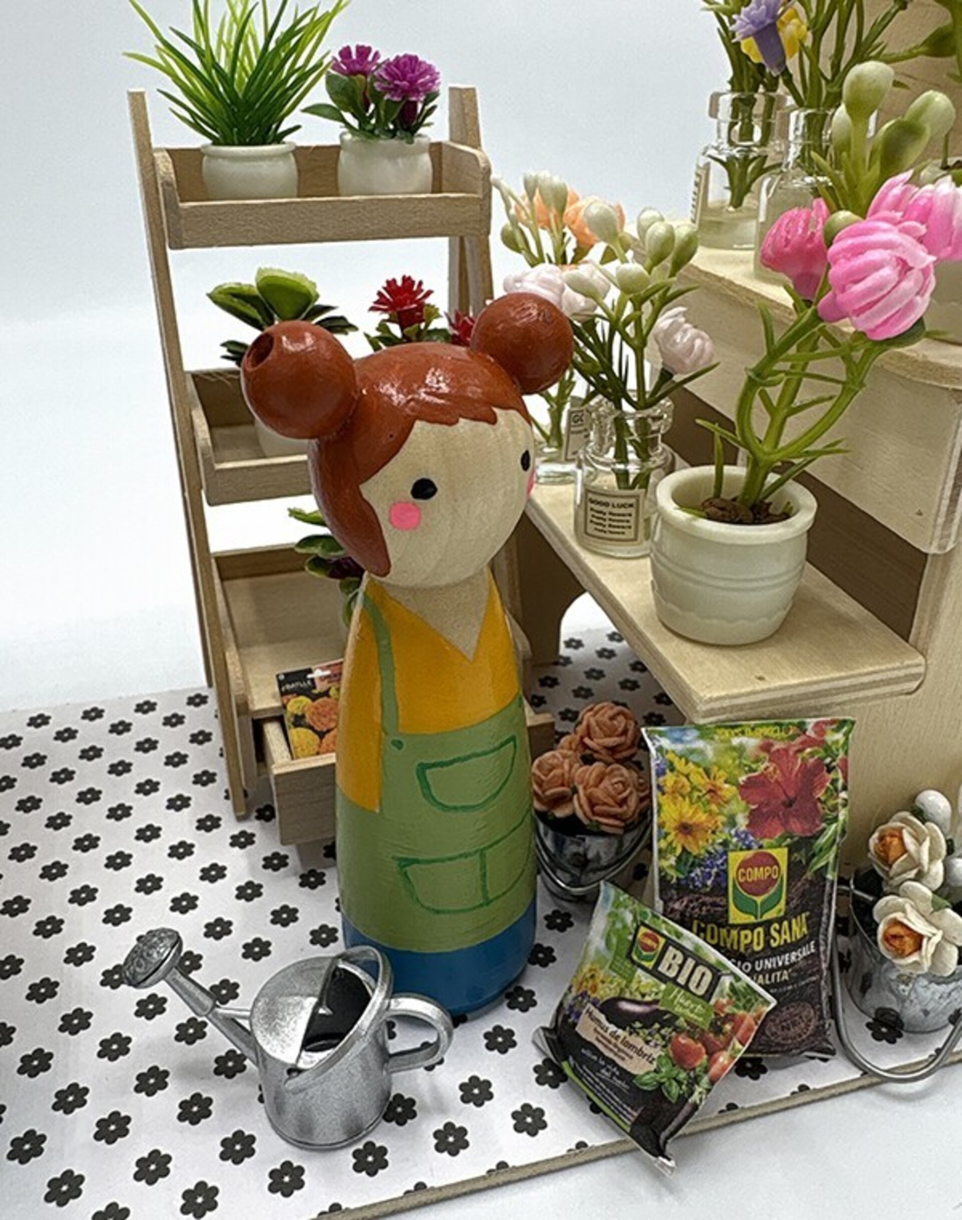 Mini Mundo Floristería de Madera | Tienda en Miniatura para Niños - 5
