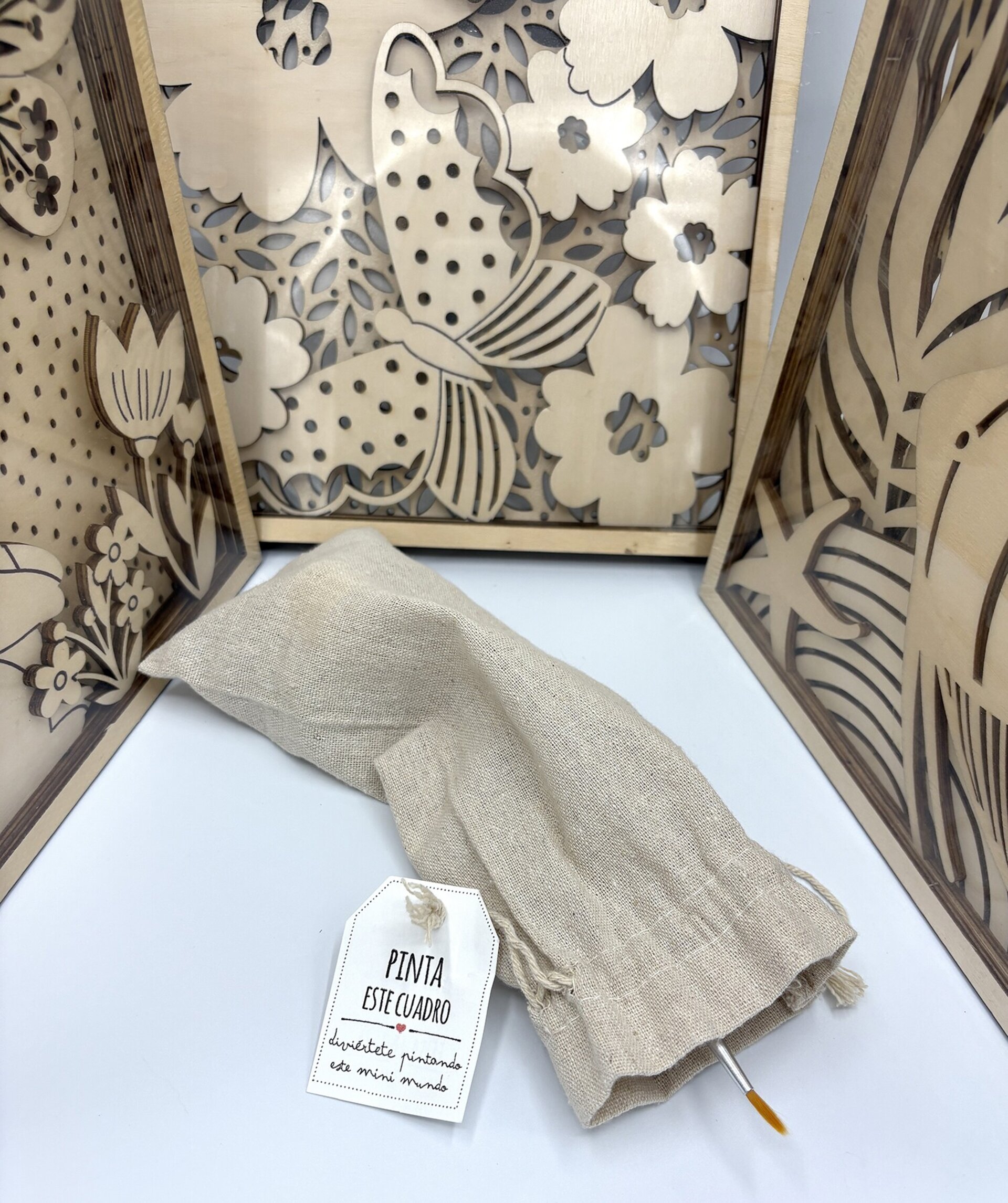 Kit de pintura acrílica con cuadros de madera en capas - 3