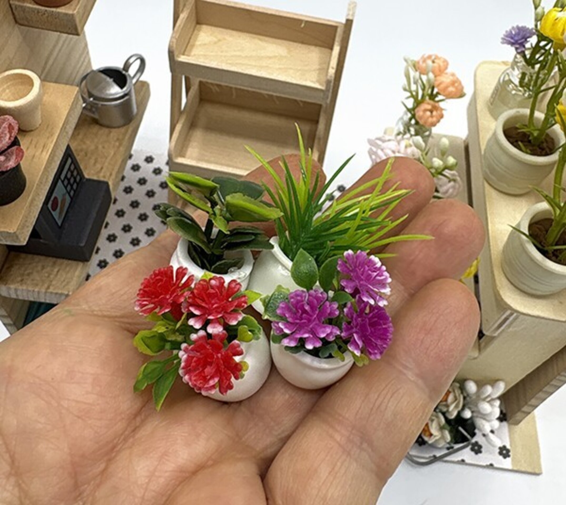 Mini Mundo Floristería de Madera | Tienda en Miniatura para Niños - 12