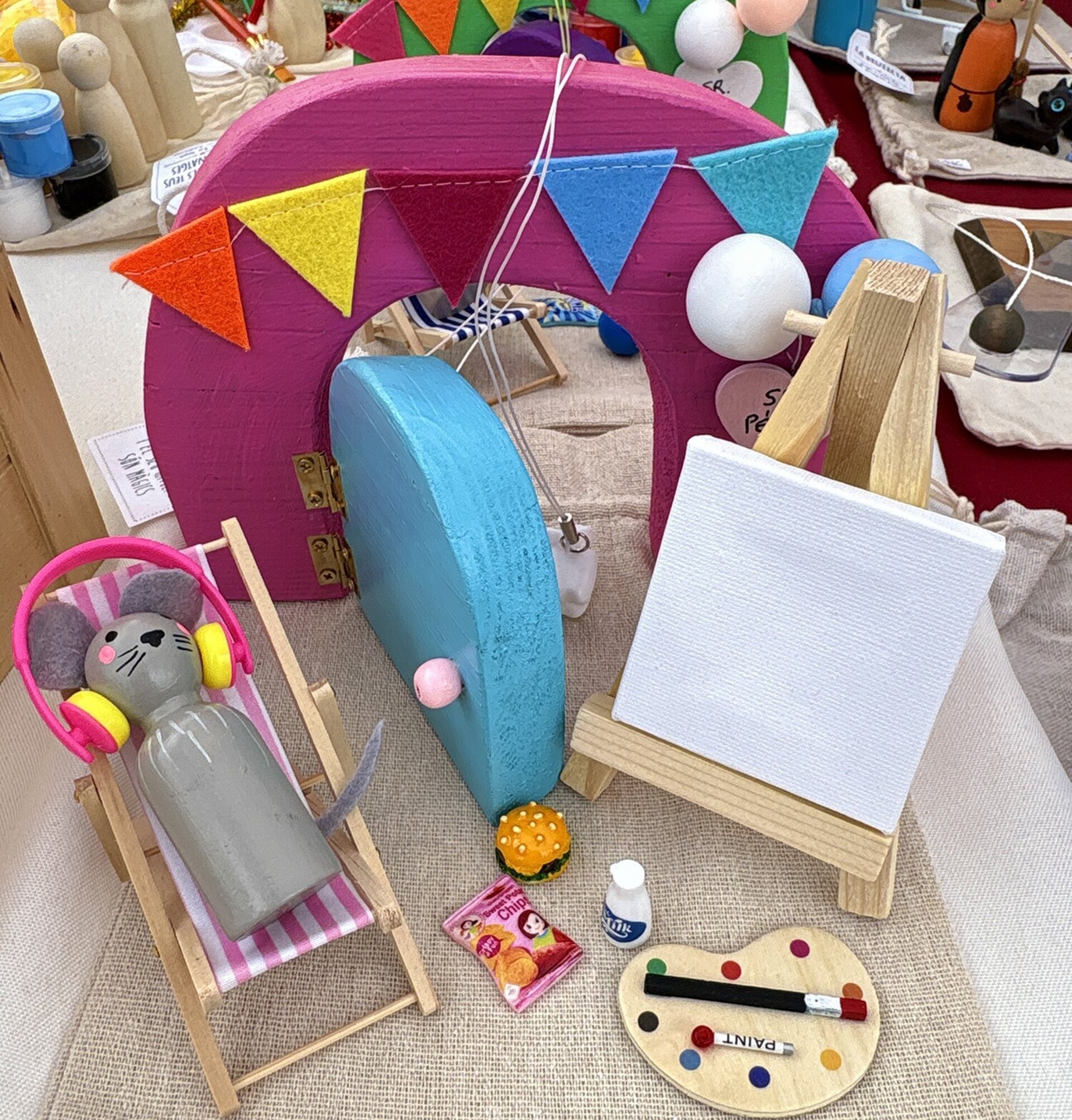 Puerta mágica del Ratoncito Pérez con set pintura - 1