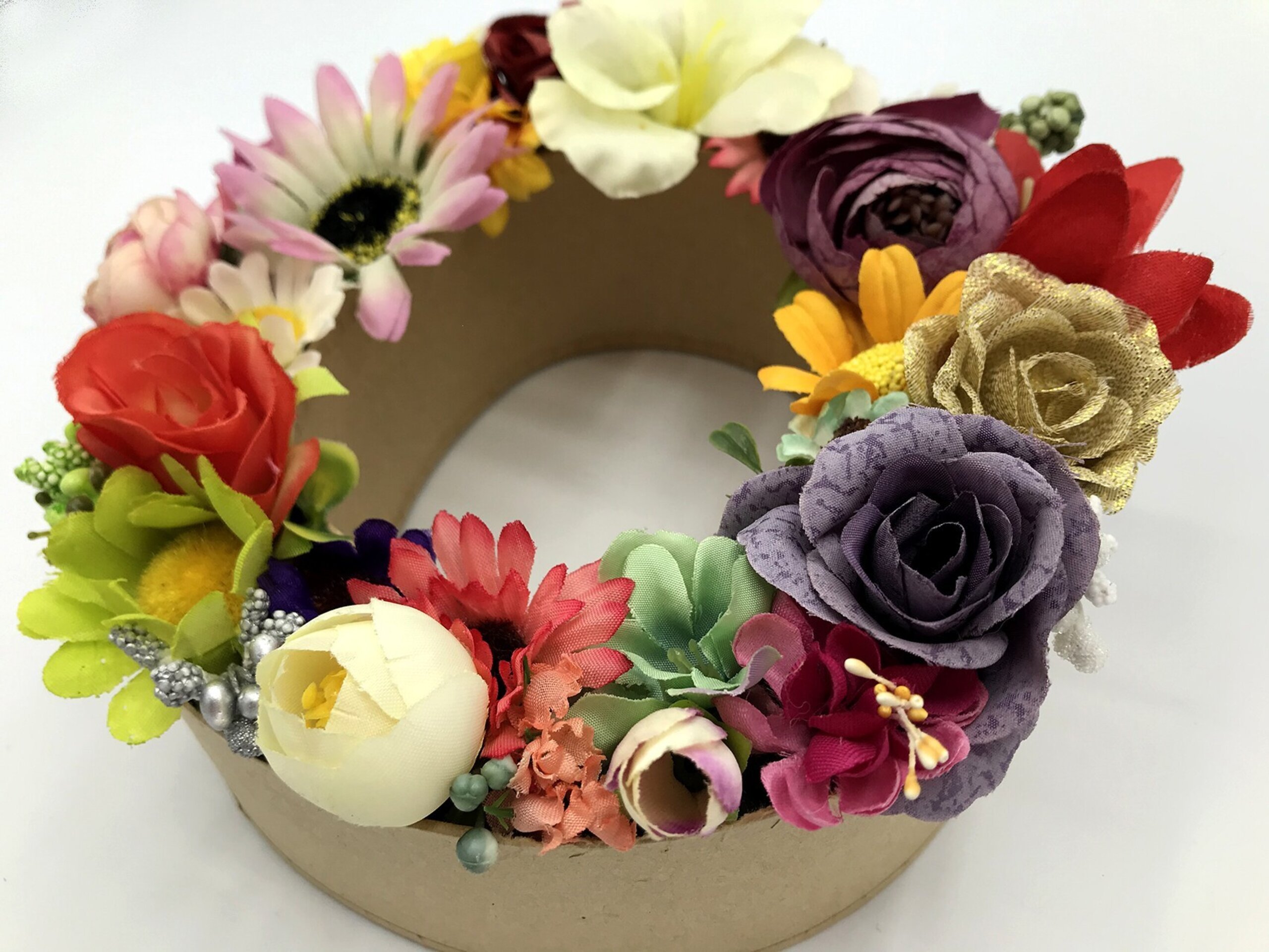 Decoración con letra O de flores - 3