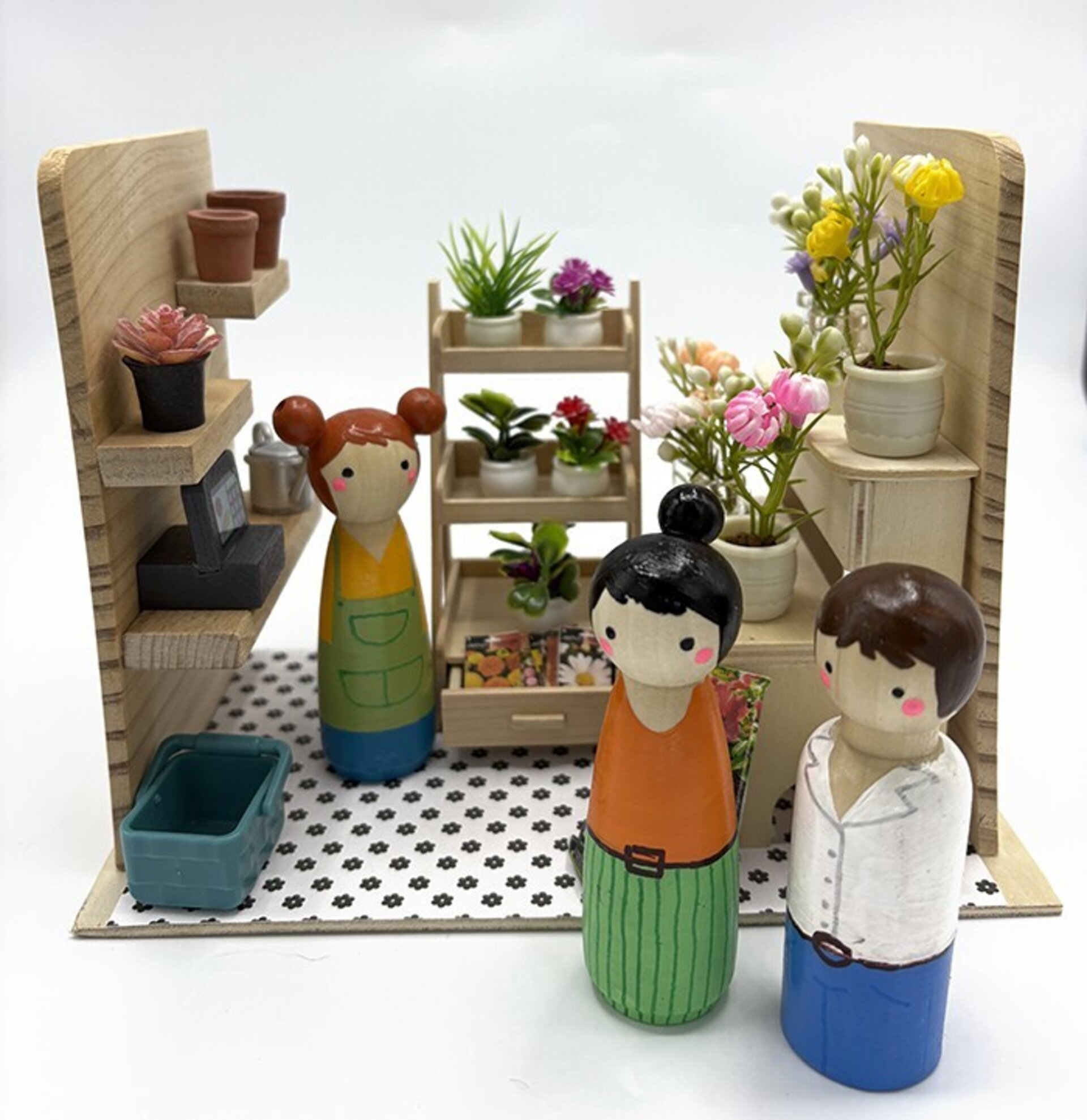 Mini Mundo Floristería de Madera | Tienda en Miniatura para Niños - 4