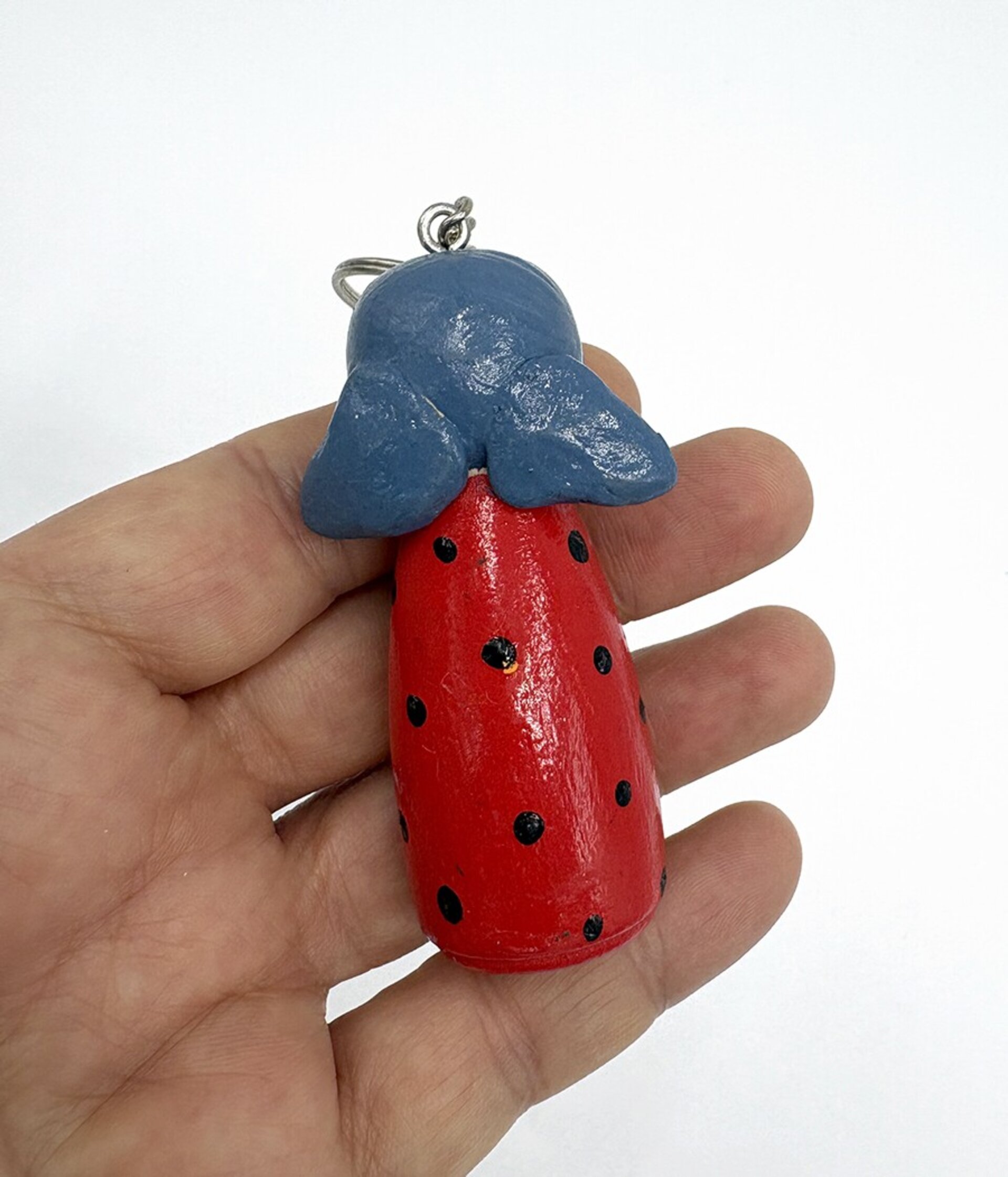 Llavero de Lady Bug pintado a mano en madera - 2