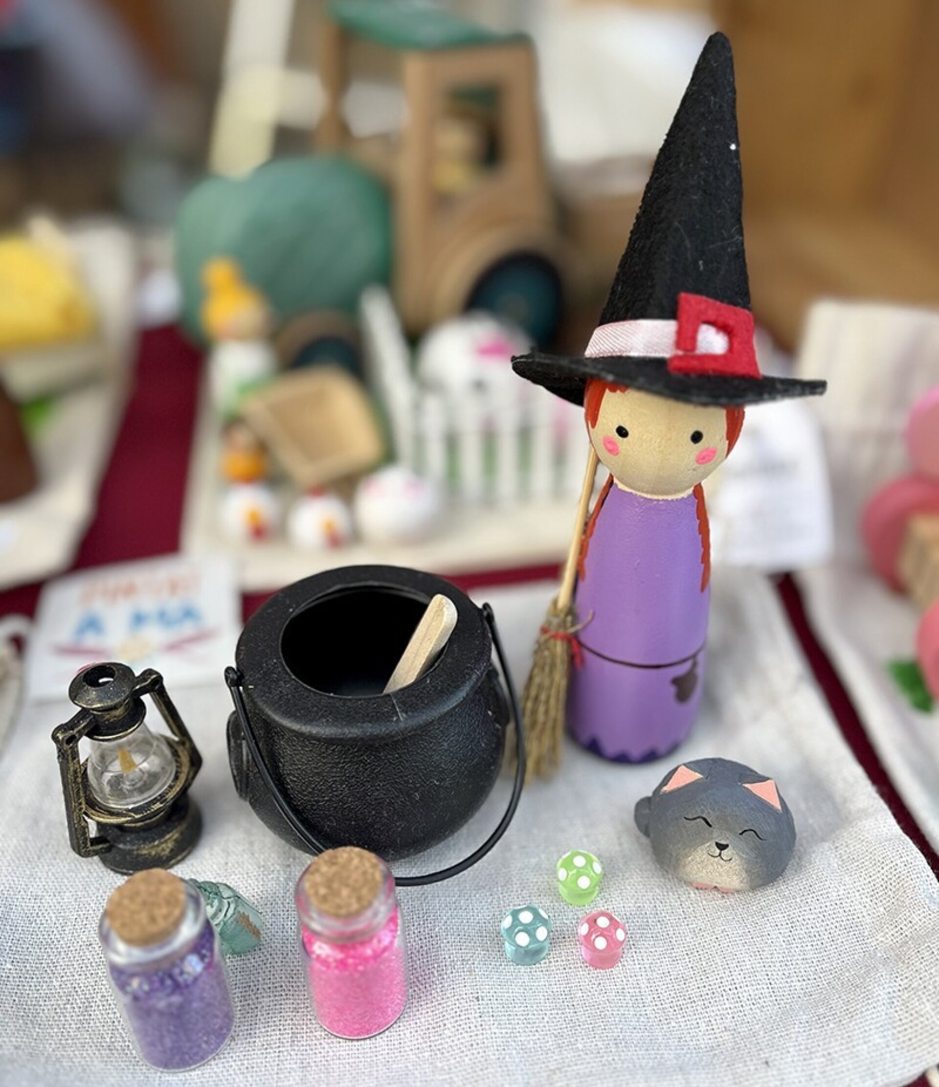 Mini mundo La Bruja con gatito 12cm - Pociones mágicas - 1