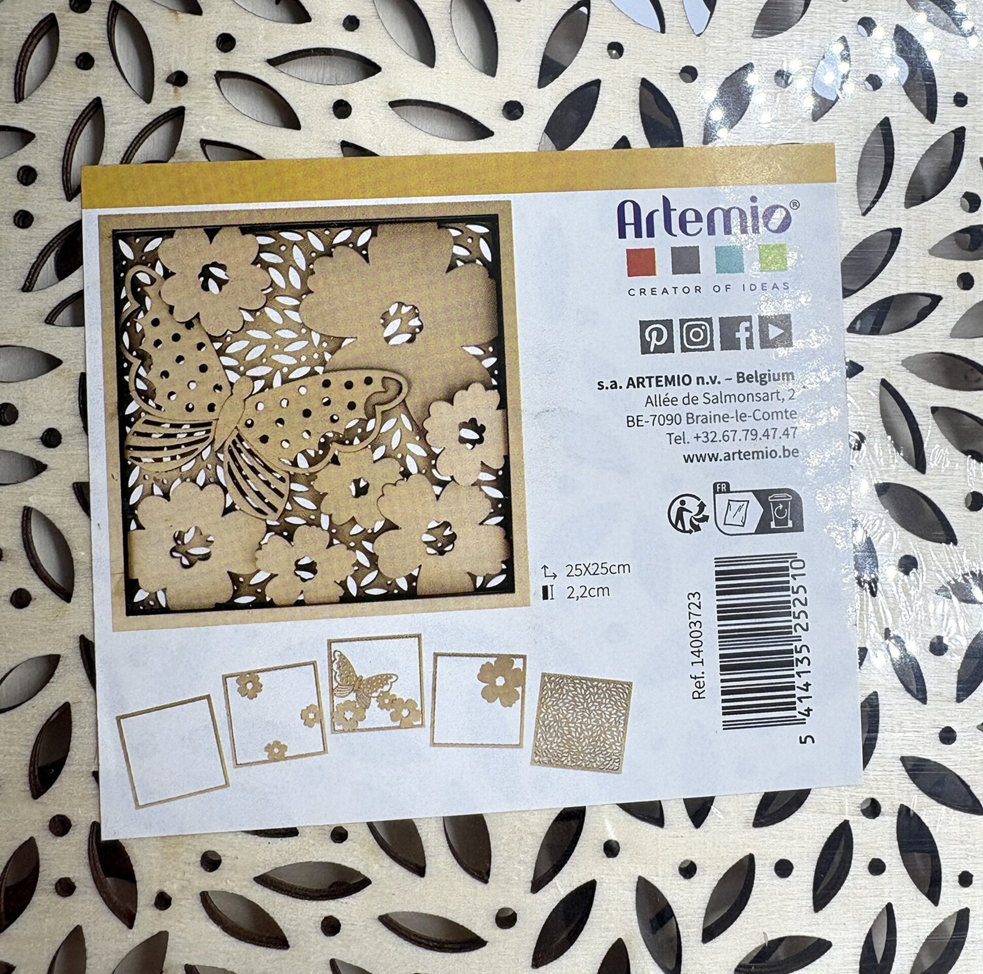 Kit de pintura acrílica con cuadros de madera en capas - 10