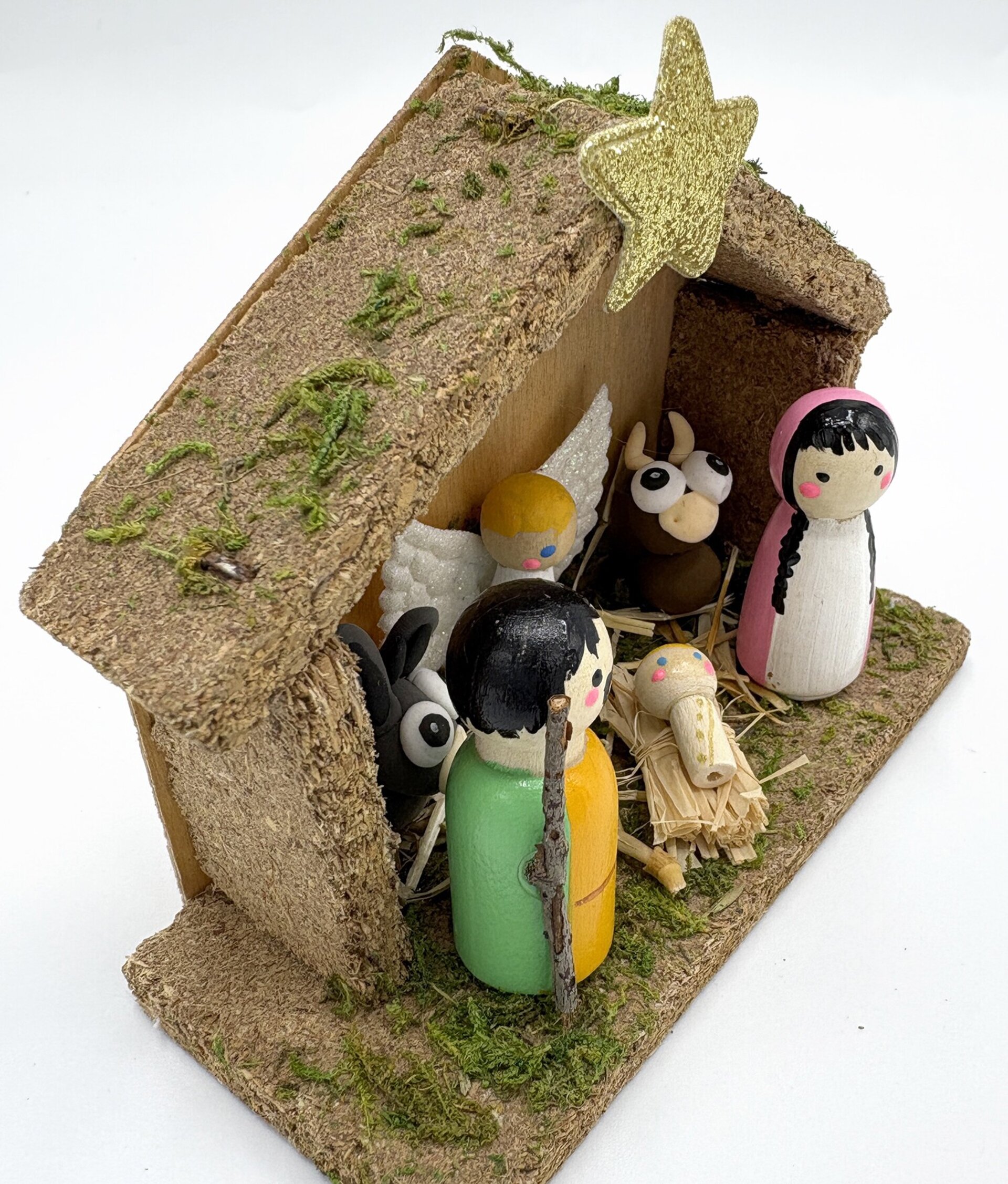 Mini Pesebres madera con imán de nevera - 2