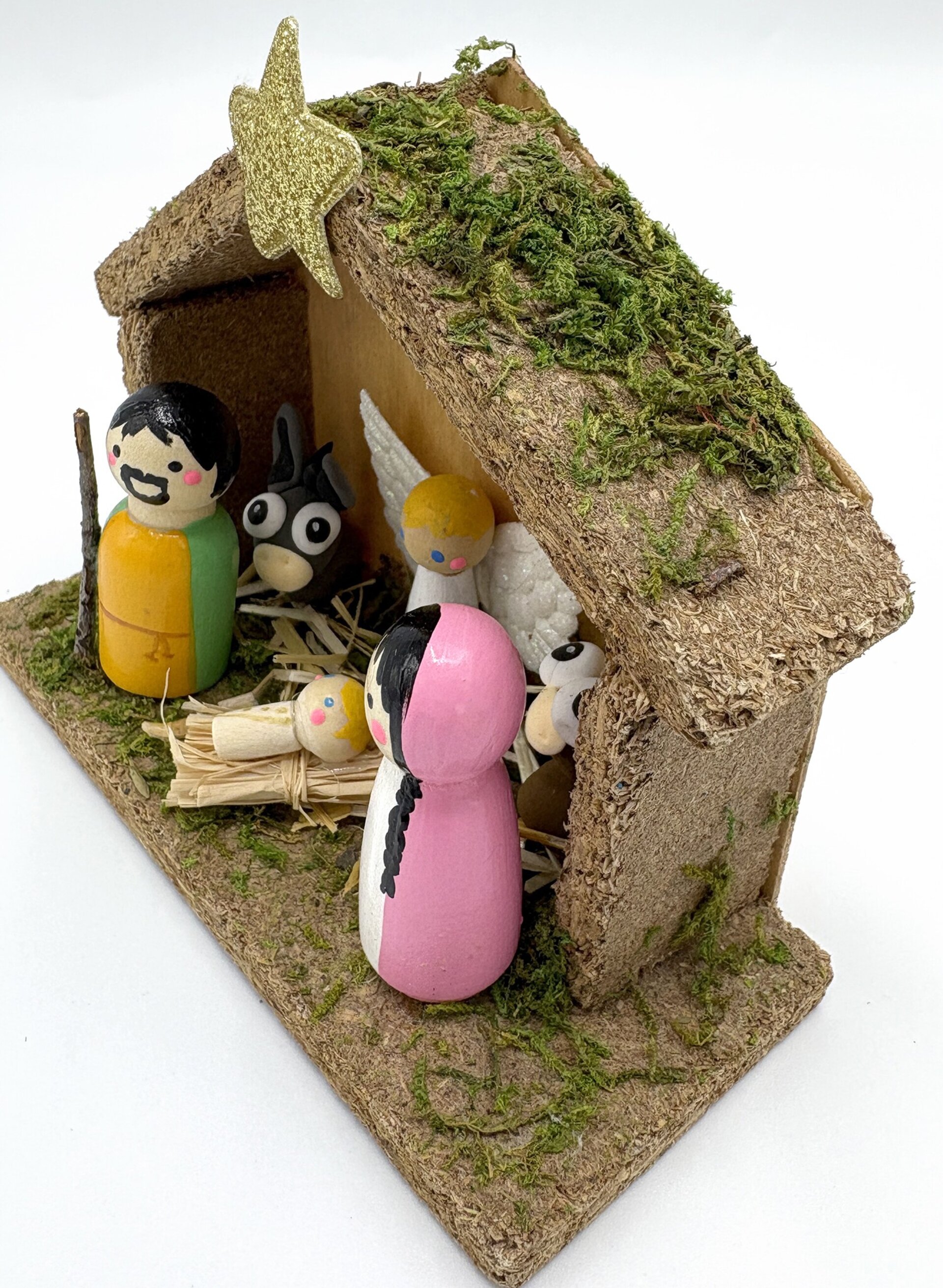 Mini Pesebres madera con imán de nevera - 3