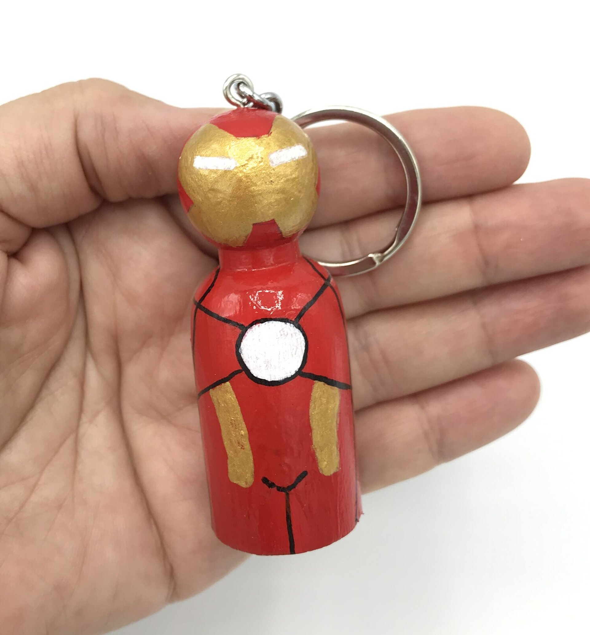 Llaveros de Super héroes pintados a mano en madera - 4