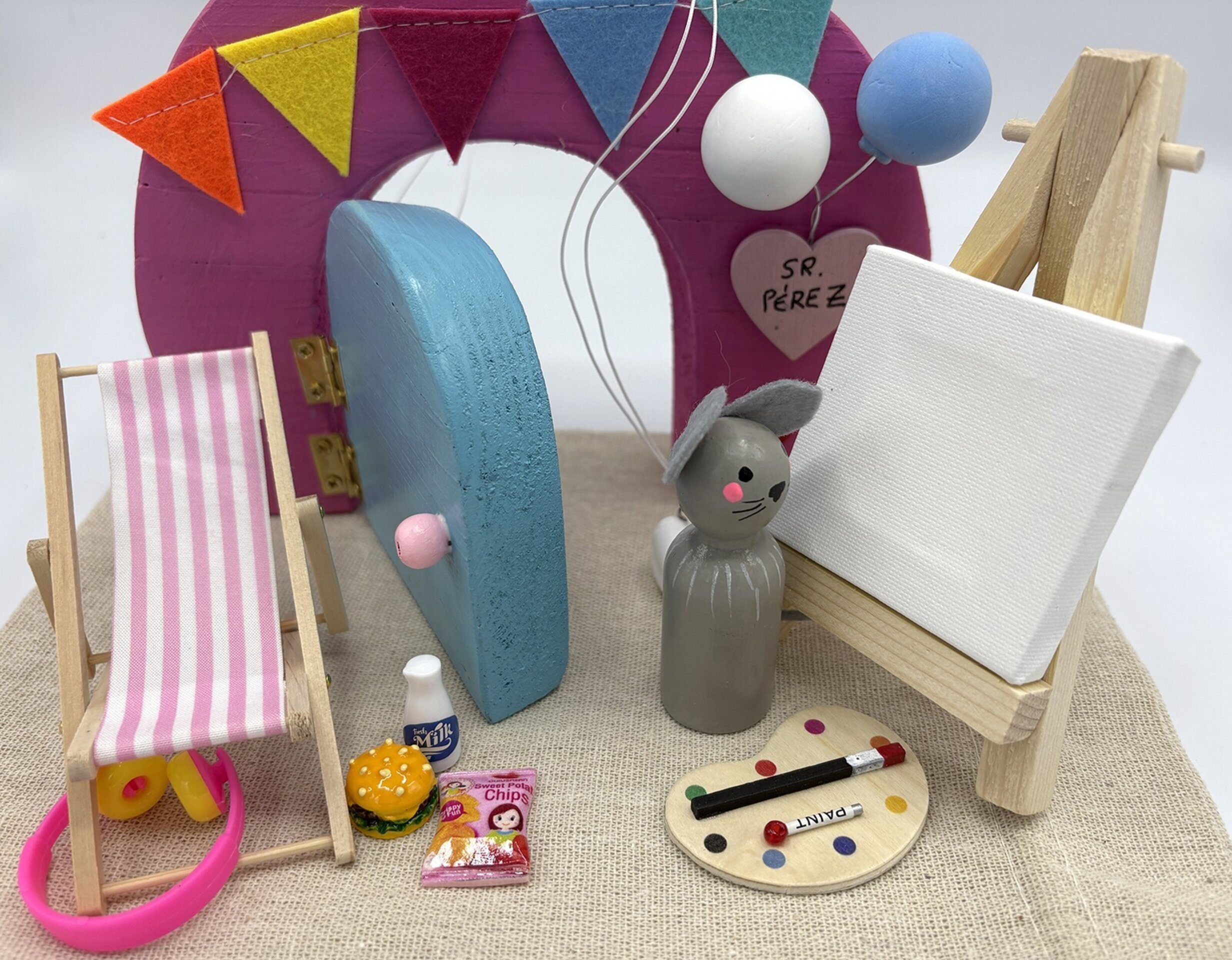 Puerta mágica del Ratoncito Pérez con set pintura - 8