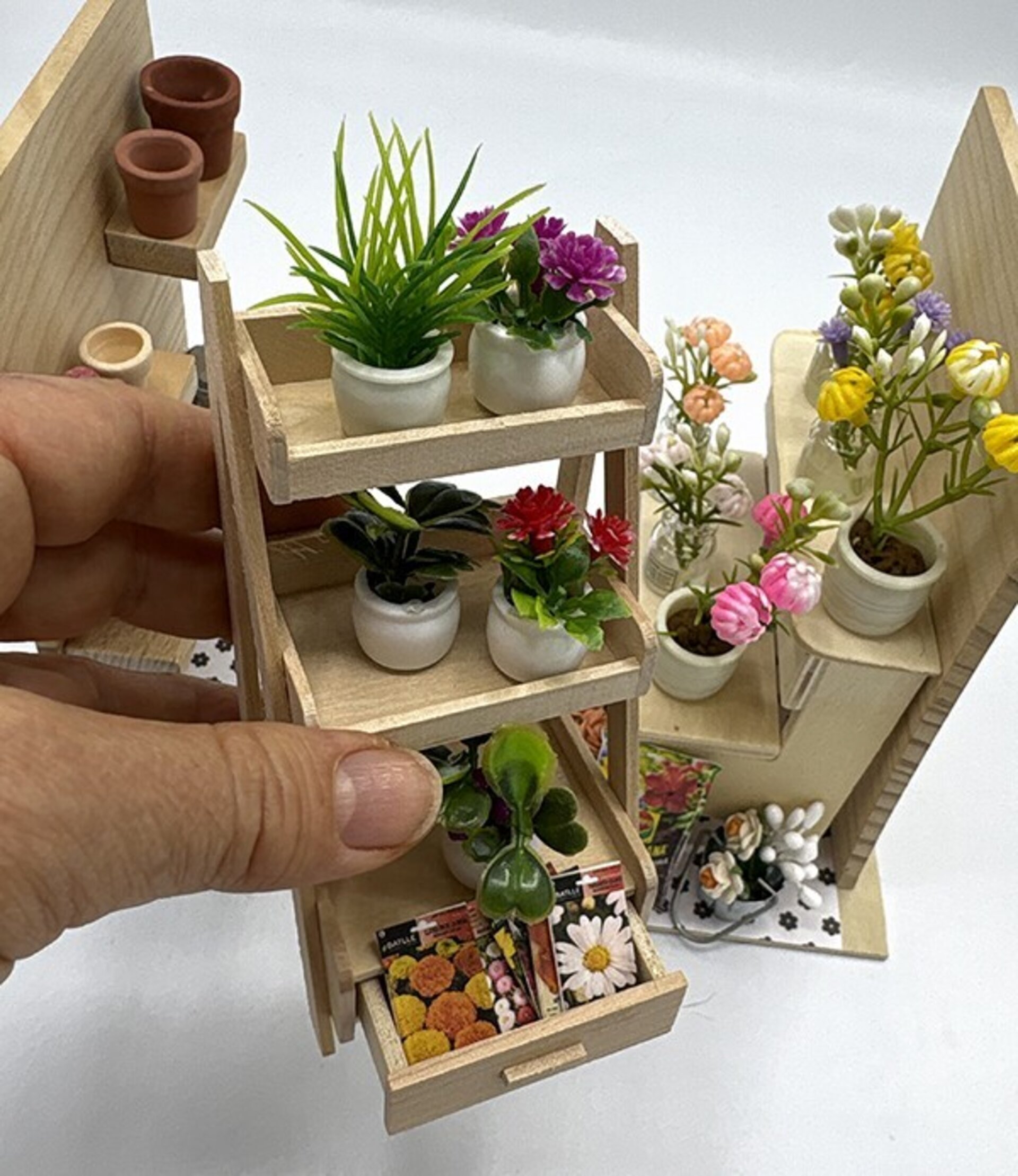 Mini Mundo Floristería de Madera | Tienda en Miniatura para Niños - 8