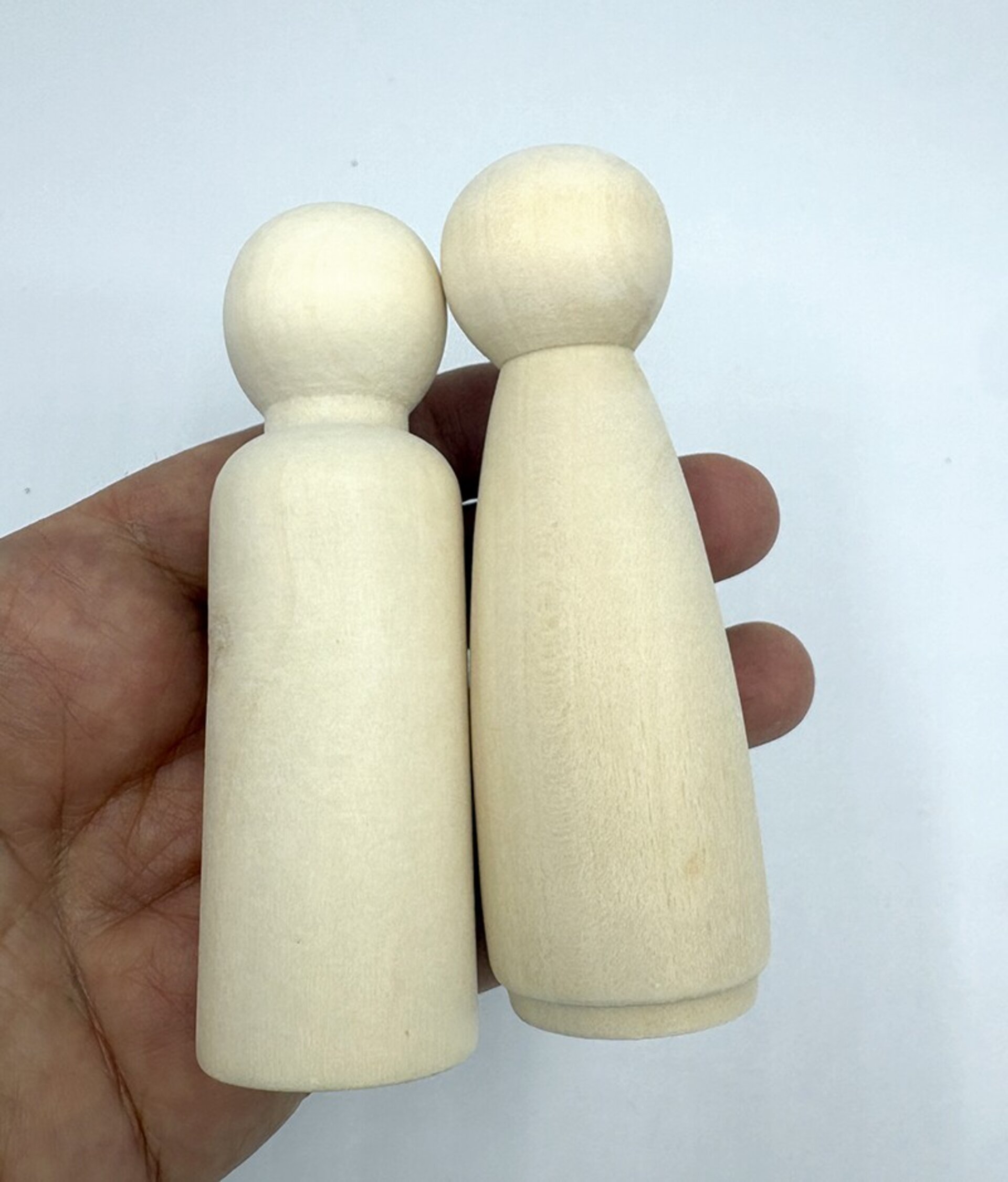 Pack de 2 figuras de madera de 9cm sin pintar - Manualidades - 5