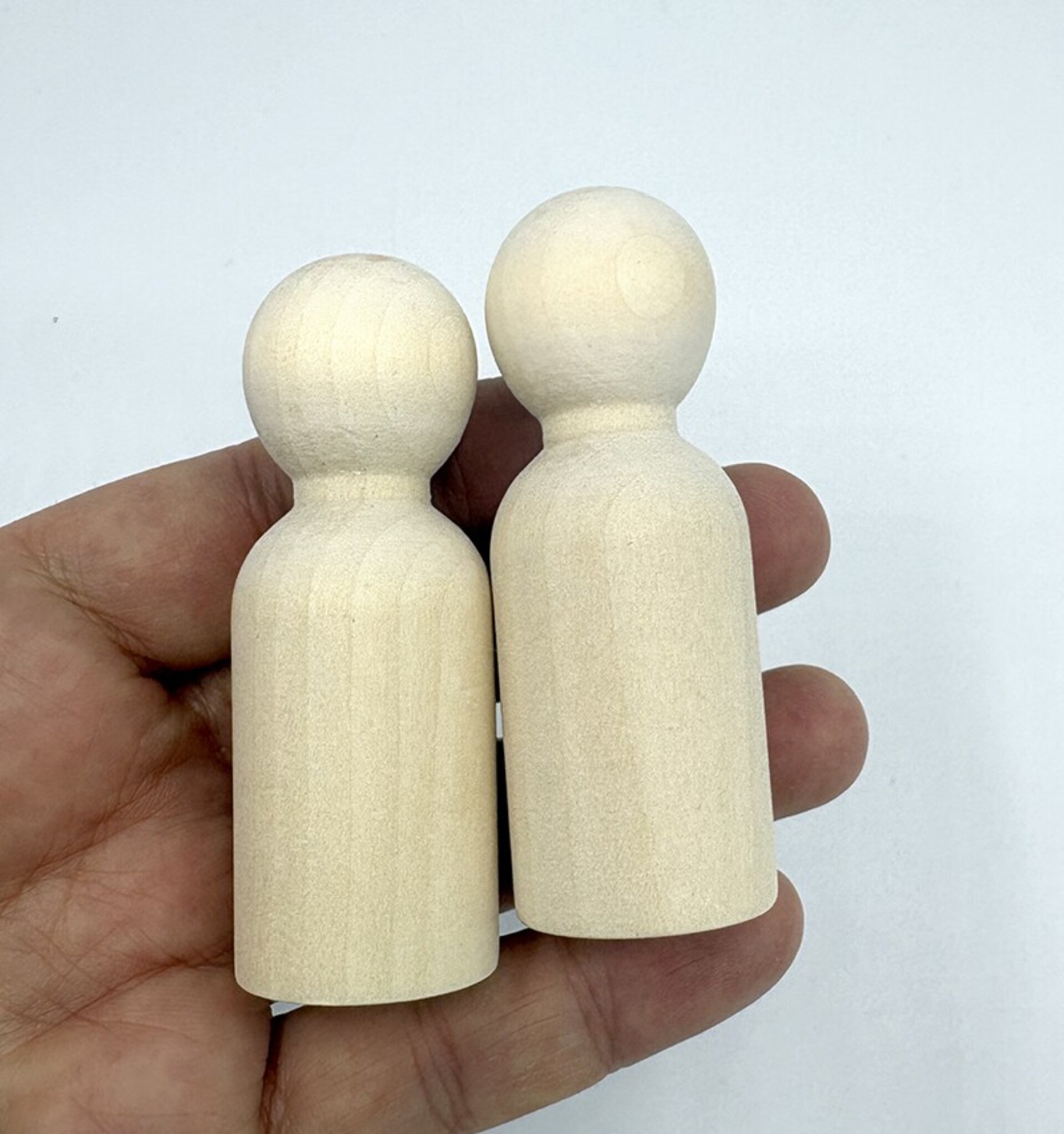Pack de 2 figuras de madera de 6,5 cm sin pintar - Manualidades - 2
