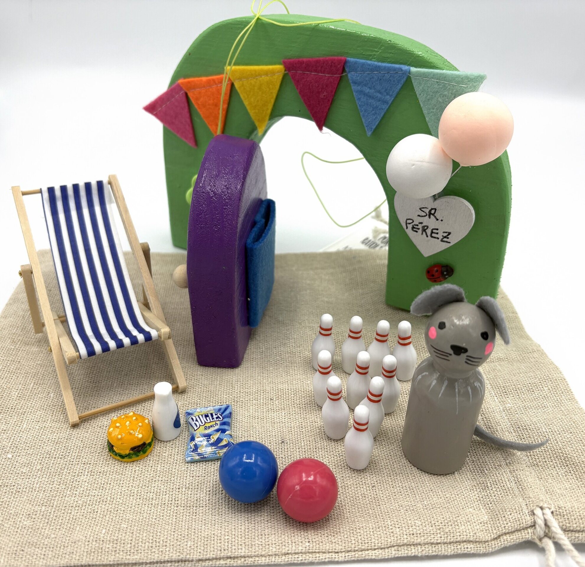 Puerta mágica del Ratoncito Pérez con juego bolos - 2