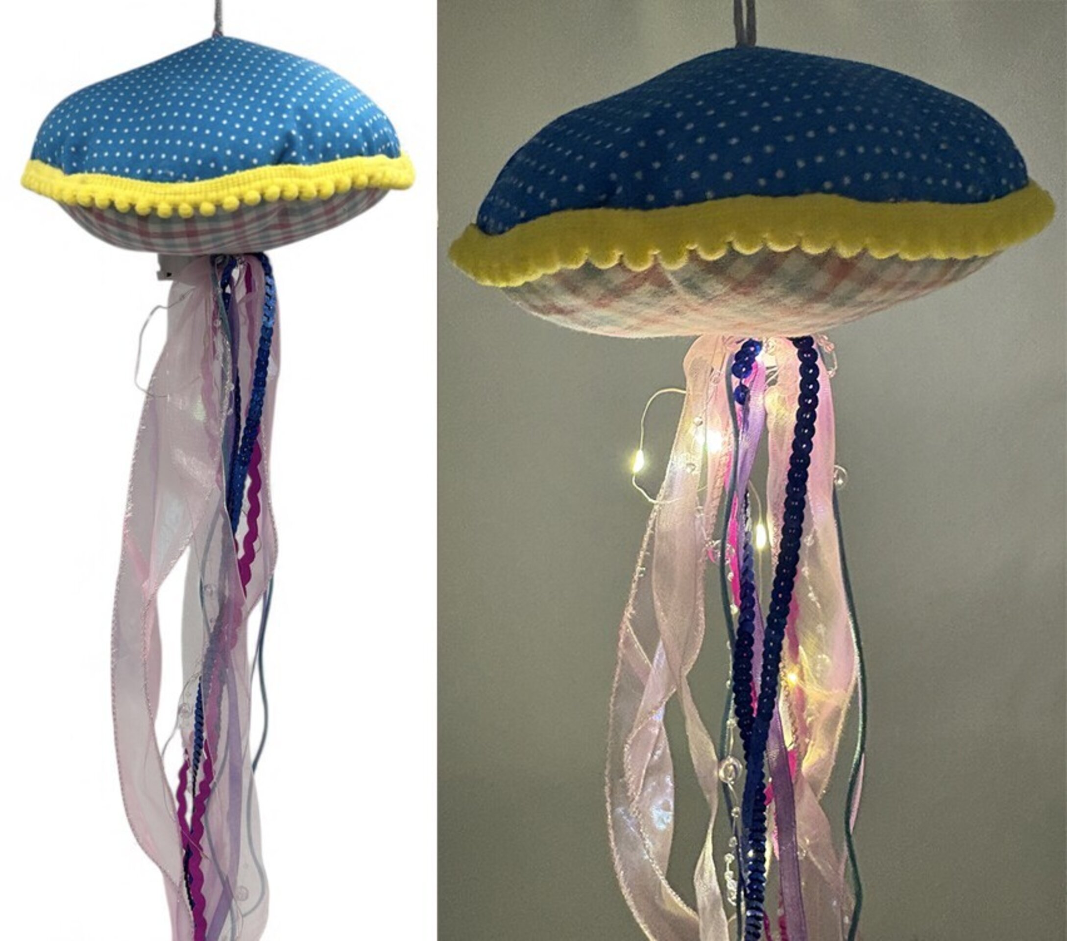 Medusas decorativas con luz LED hechas a mano – Punto de luz infantil - 13