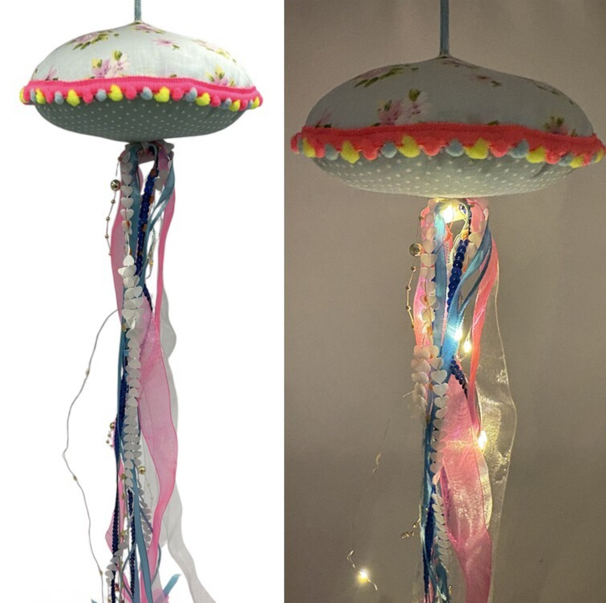 Medusas decorativas con luz LED hechas a mano – Punto de luz infantil - 15
