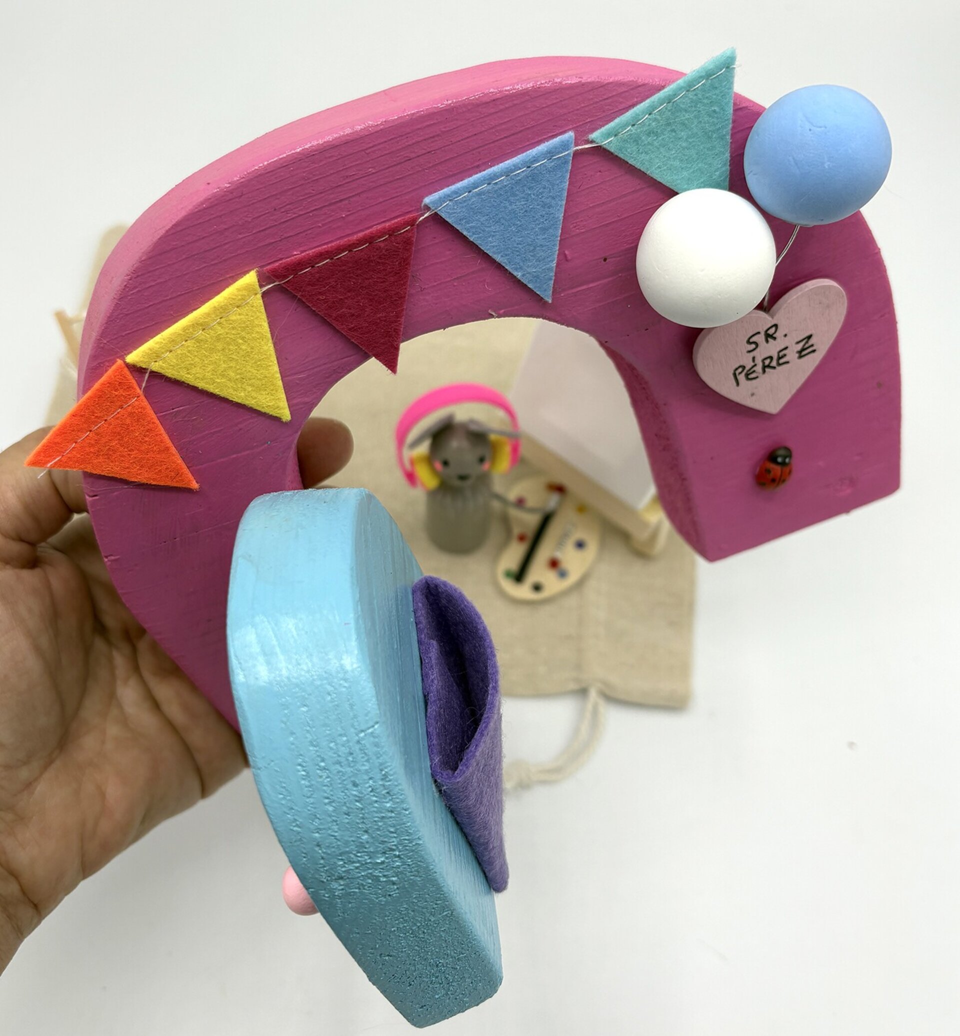 Puerta mágica del Ratoncito Pérez con set pintura - 9