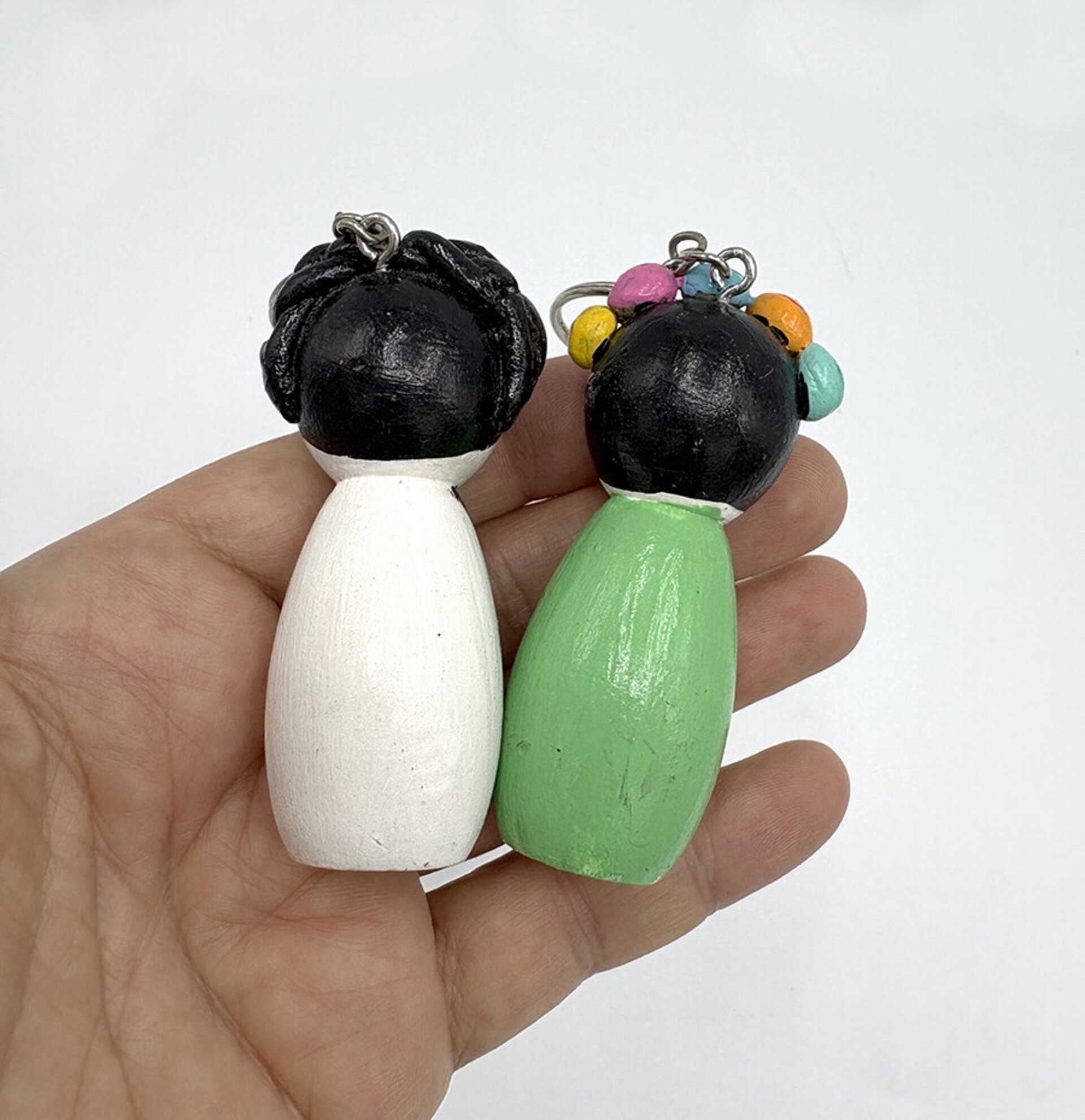 Llavero de Catrina pintado a mano en madera - 2