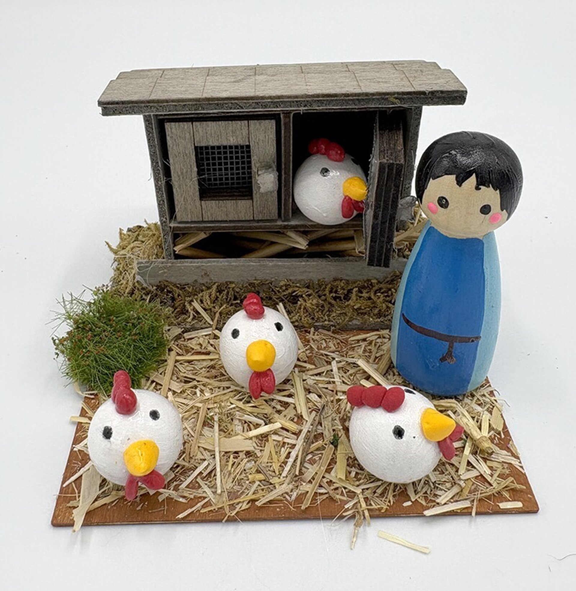 Gallinero rústico - Adorno artesanal para pesebre - 7