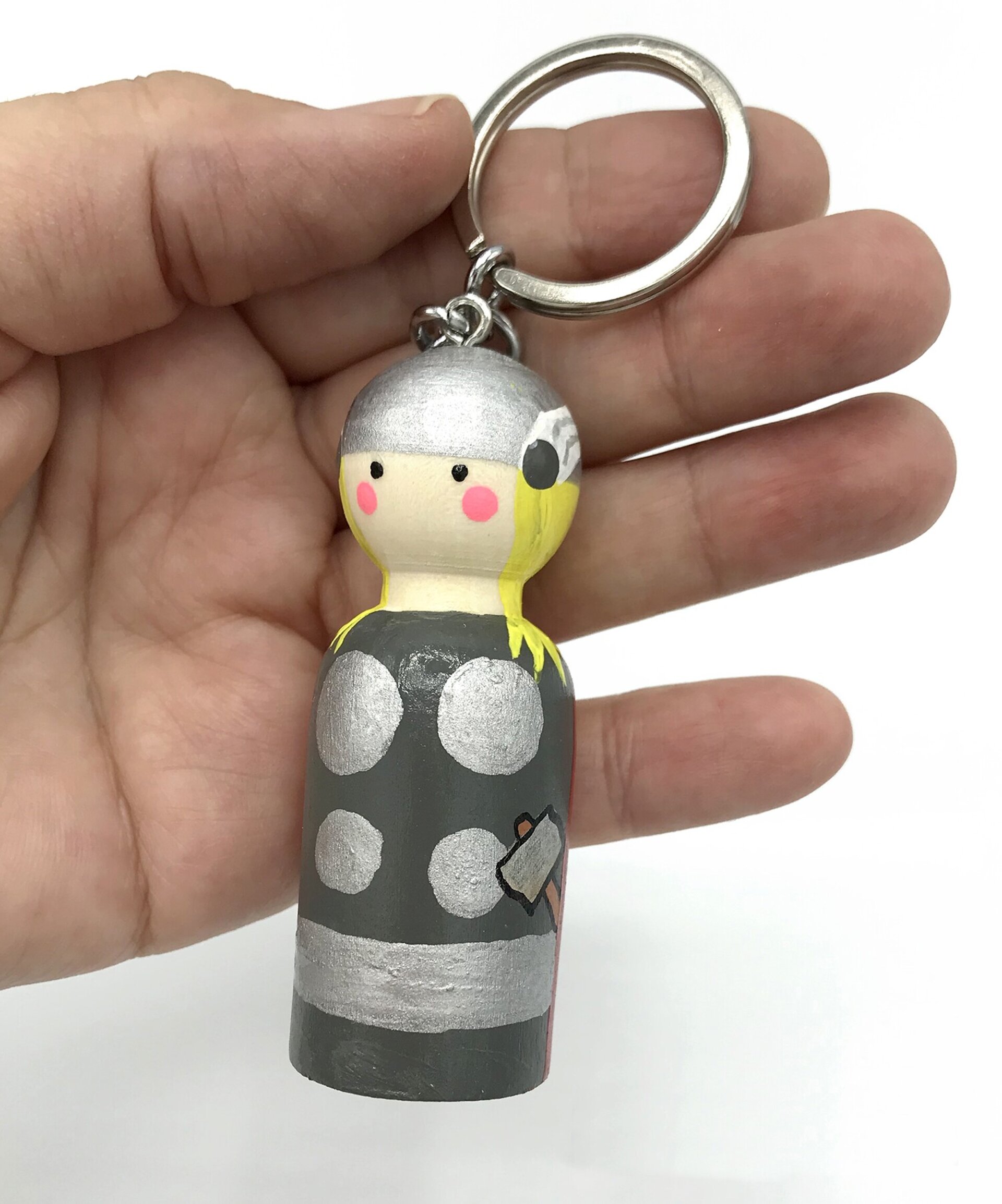 Llaveros de Super héroes pintados a mano en madera - 7