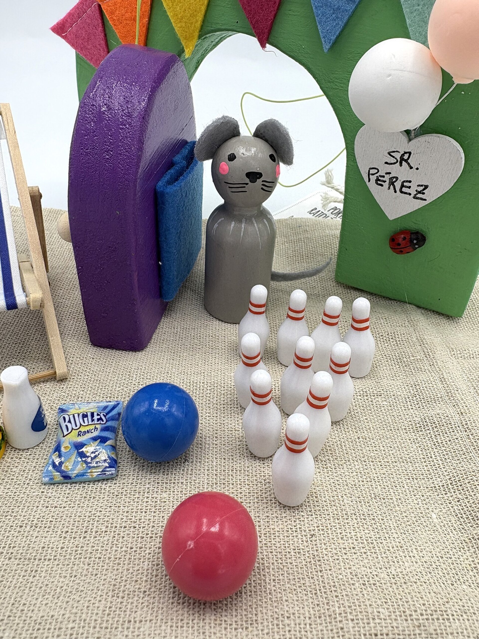 Puerta mágica del Ratoncito Pérez con juego bolos - 3