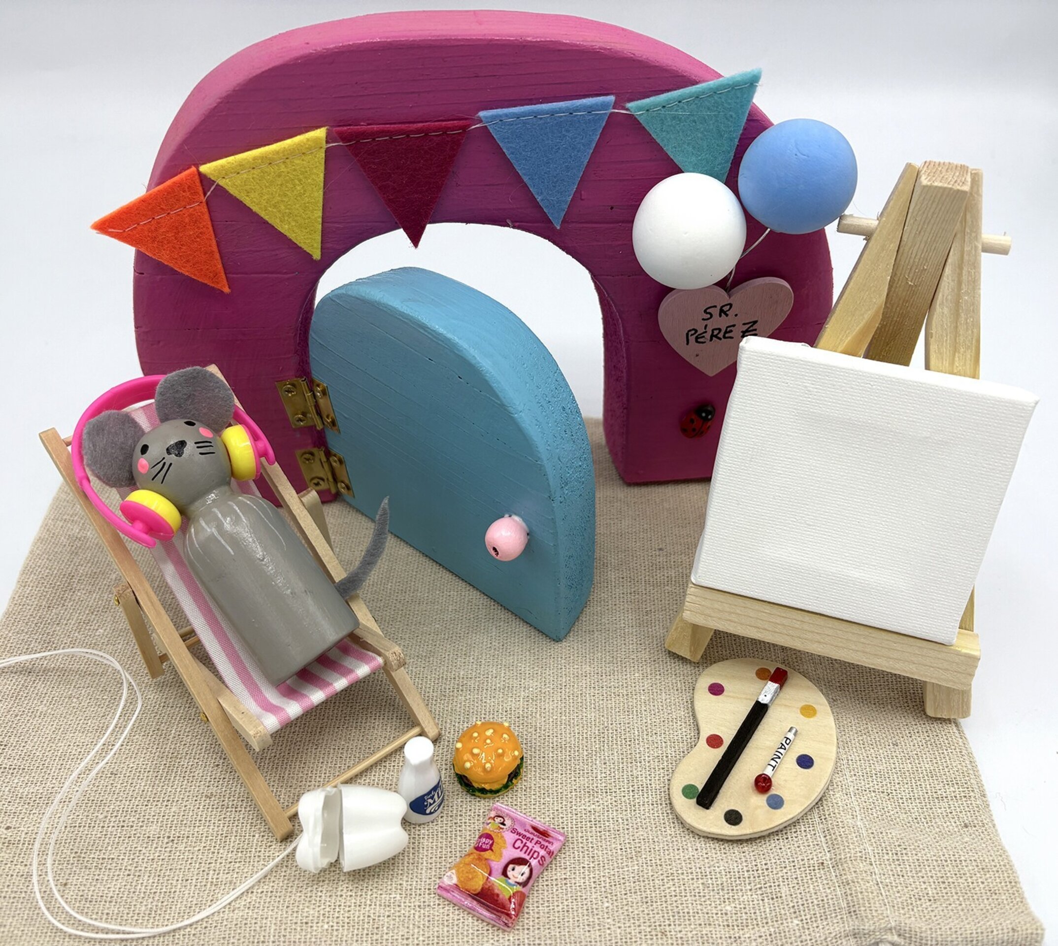 Puerta mágica del Ratoncito Pérez con set pintura - 2