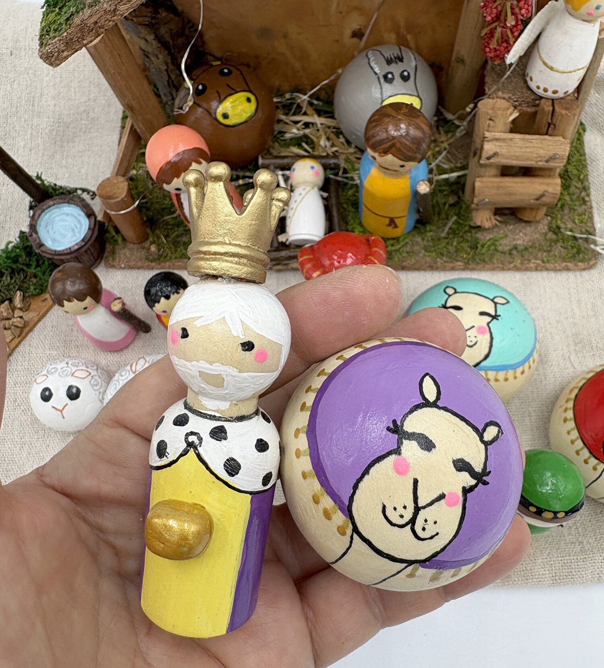Pesebre de madera artesanal - 15