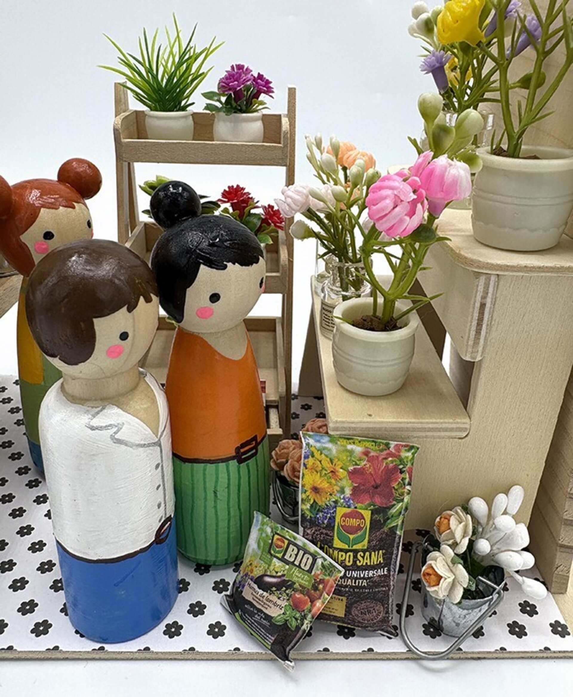 Mini Mundo Floristería de Madera | Tienda en Miniatura para Niños - 6