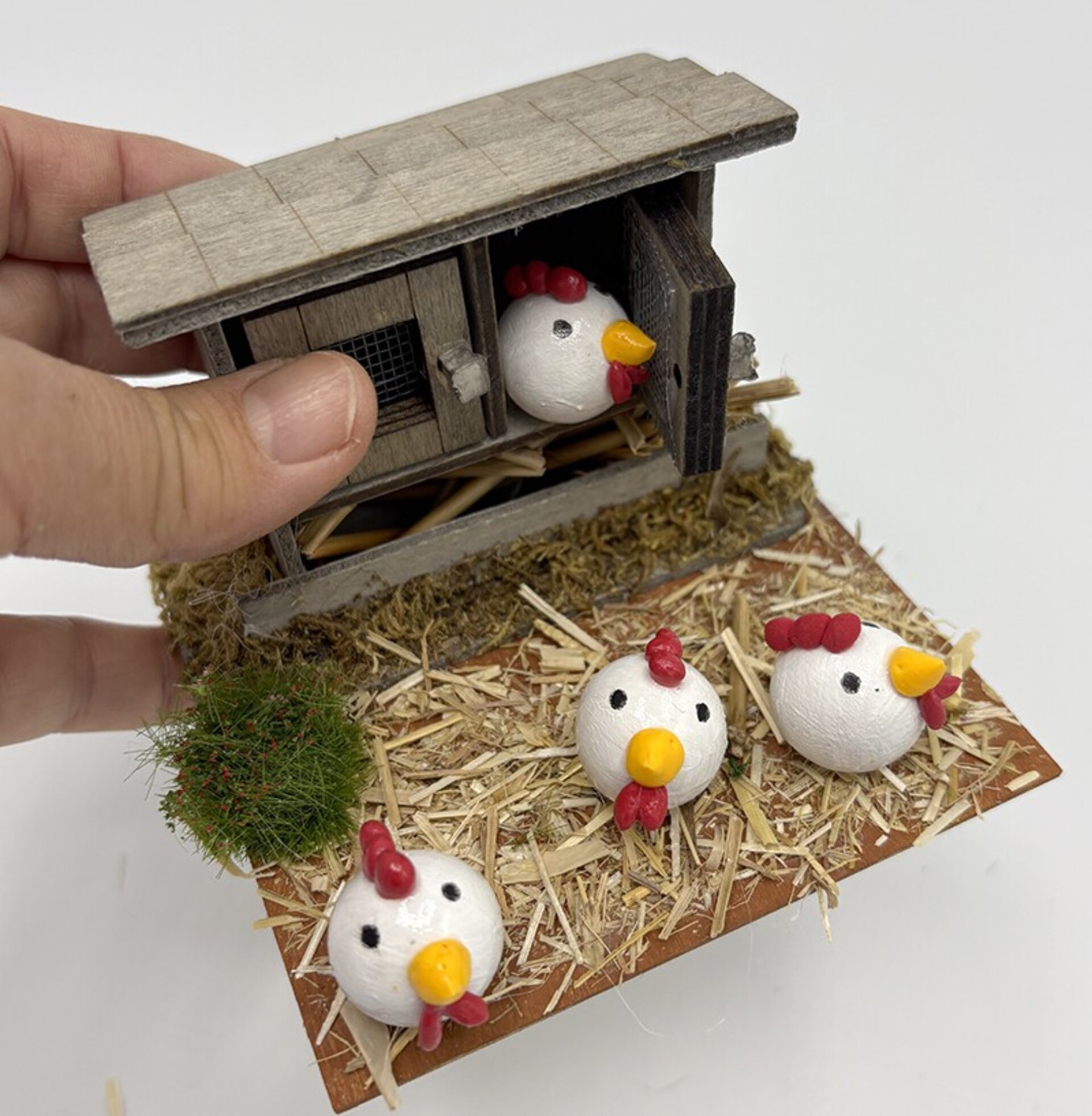 Gallinero rústico - Adorno artesanal para pesebre - 3