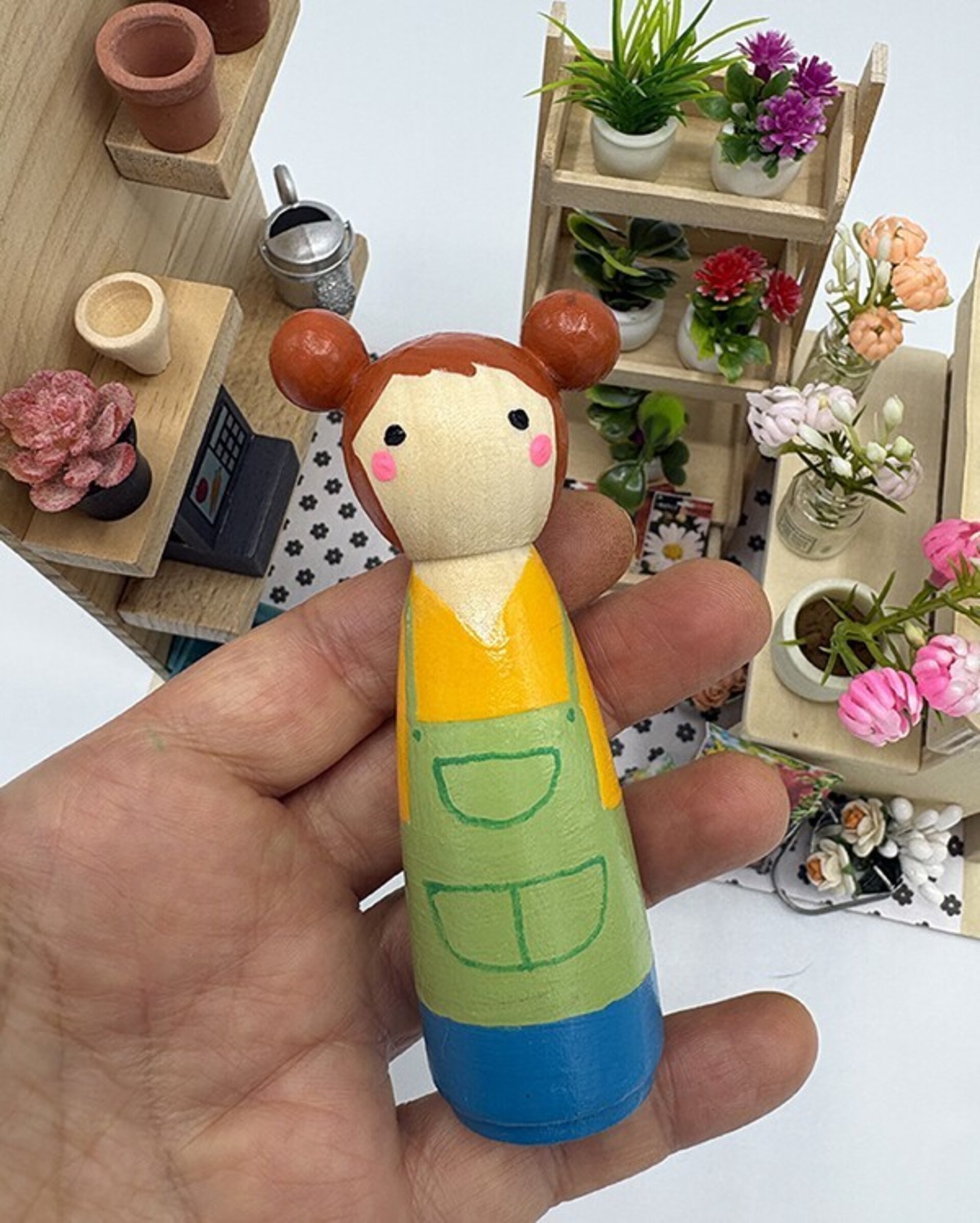 Mini Mundo Floristería de Madera | Tienda en Miniatura para Niños - 15