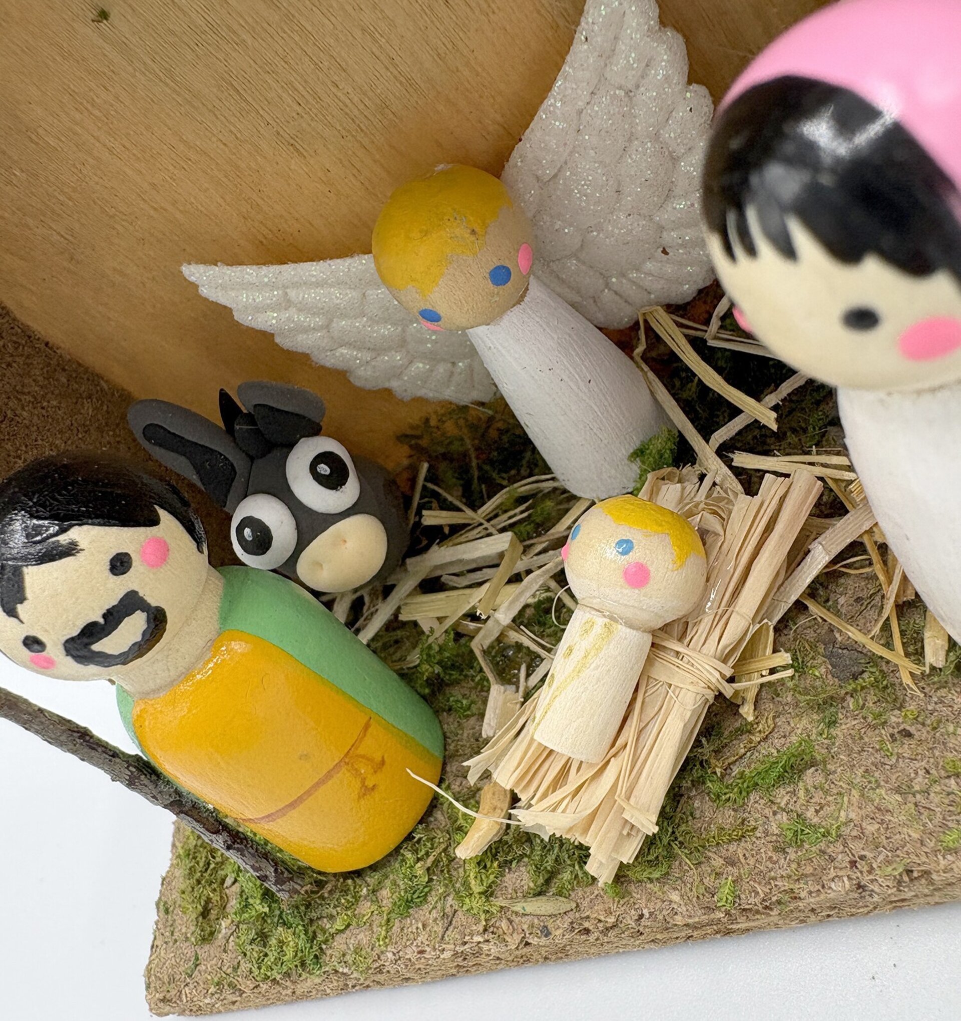 Mini Pesebres madera con imán de nevera - 5